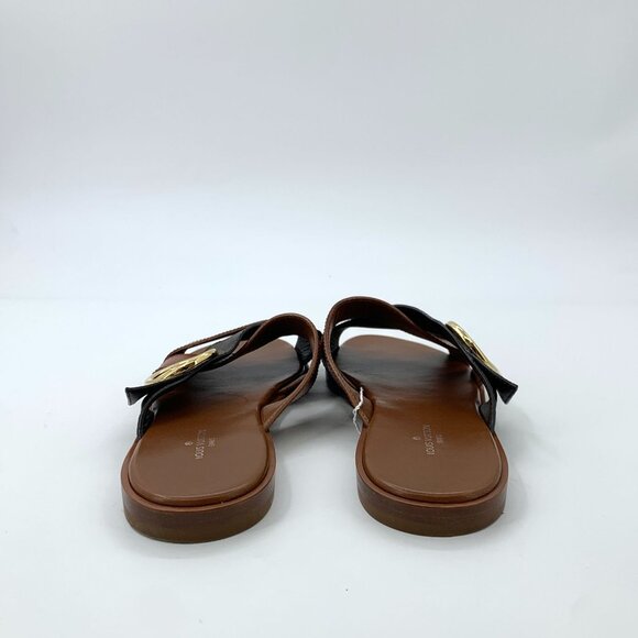 Louis Vuitton Womens Brown Monogram Slide Sandals With Gold LV Logo Size 36 - Picture 5 of 9